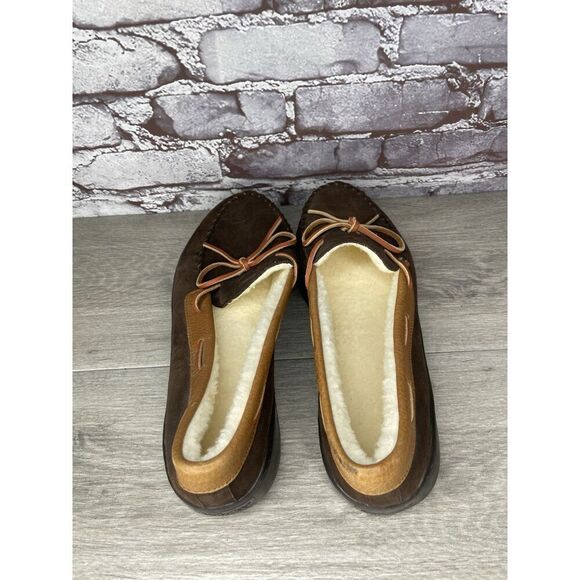 Cabela's Brown Suede Leather Slippers Moccasins Slip On Mens Size 10M US/43EU - Picture 7 of 16